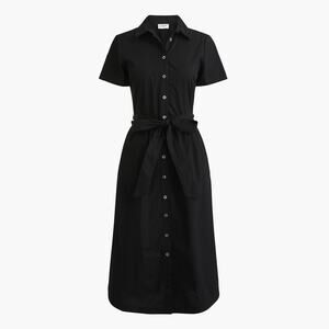 J.Crew Factory Petite Short-sleeve midi shirtdress Black P4